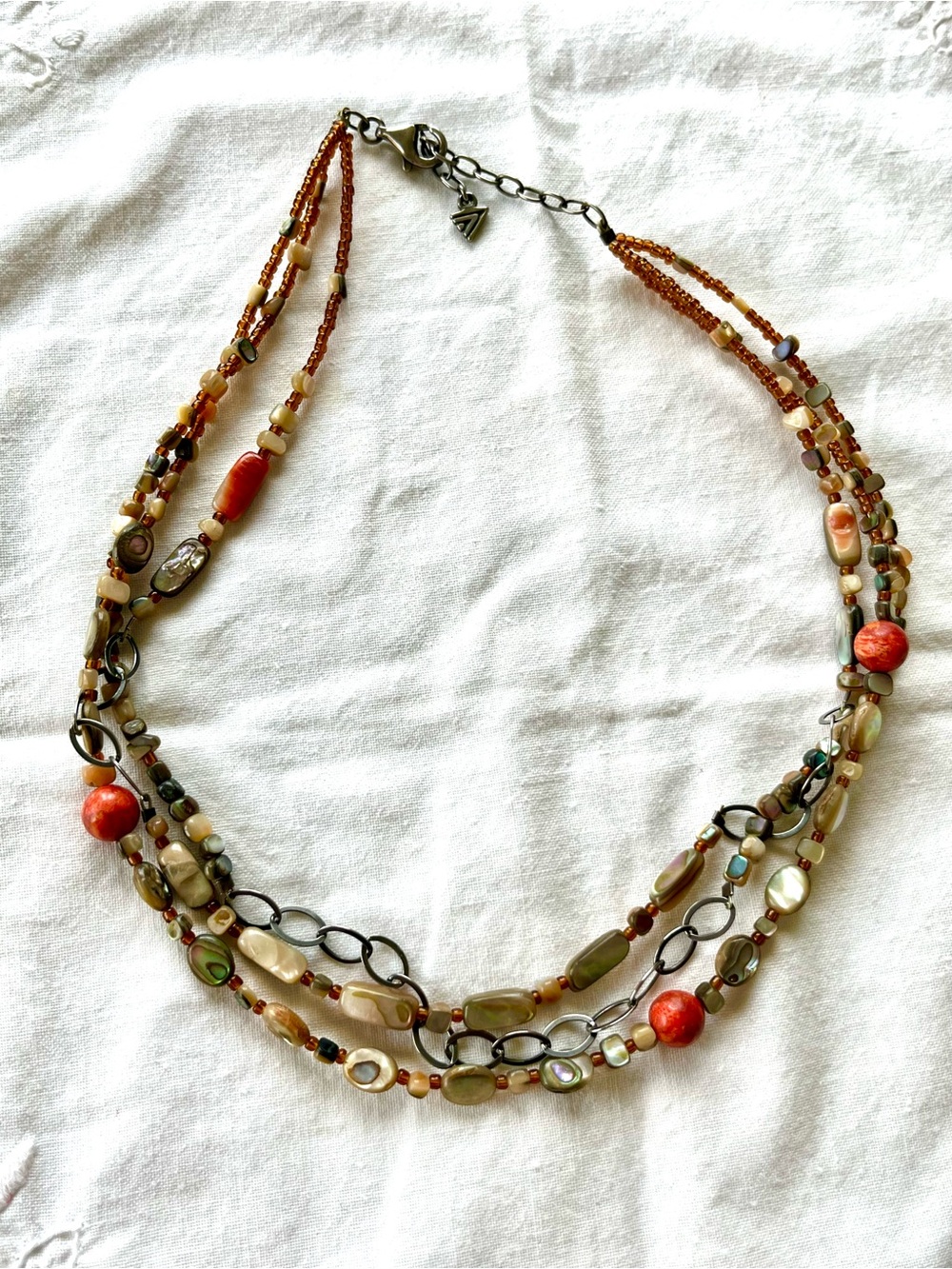 Silpada coral and silver necklace